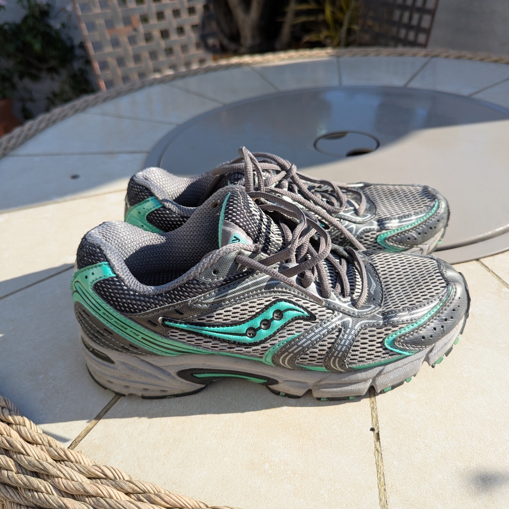 Saucony Gray and Green Running Shoes
